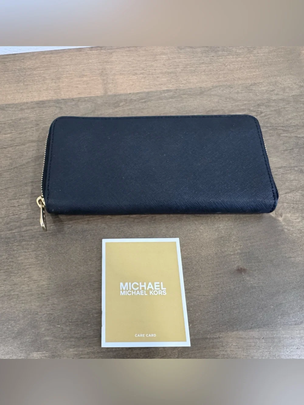 Michael Kors black Zip-Around Leather Wallet